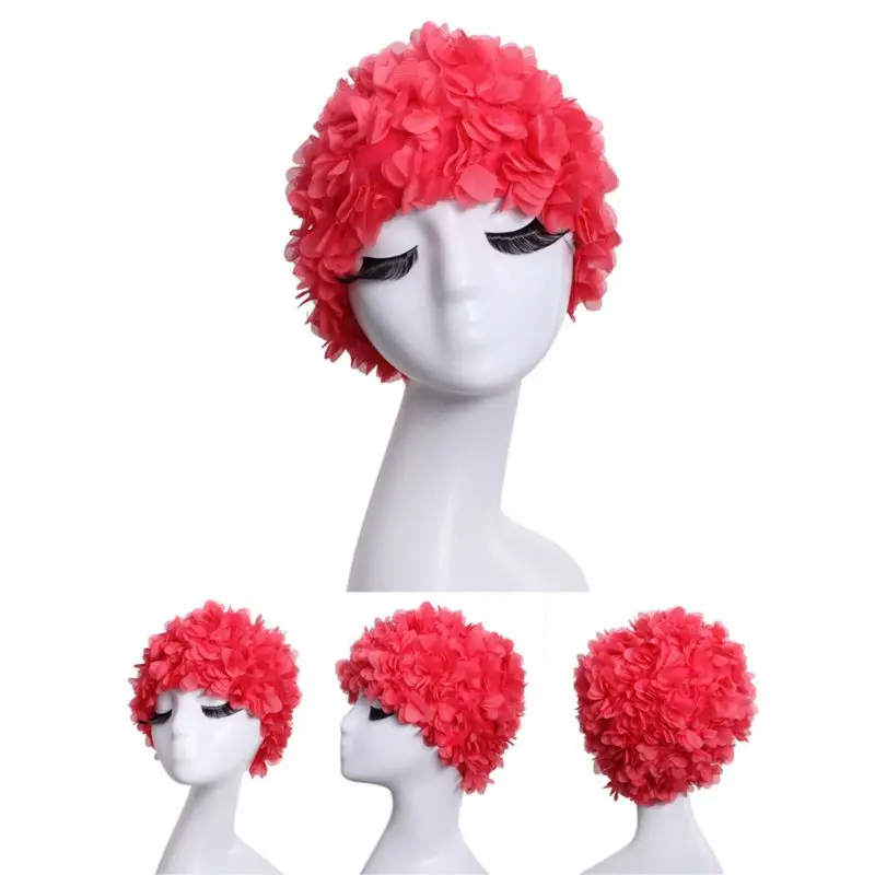 

Adult Swimming Cap Creative 3D Flower Petals Waterproof Protect Ears Cover Soft Breathable Lightweight Unisex Swim Accessory