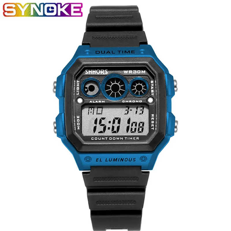 

SYNOKE Men Digital Watches Fashion Sports Waterproof Date and Week Display Luminous Wrist Watch Chronograph Watch for Students