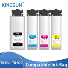 Sac d'encre pour imprimante Epson, Compatible T01C1, T01C2, T01C3, T01C4, avec encre pigmentée et puce, idéal pour les WF C529RDTW et WF C579RDTW