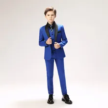 YuanLu костюмы для мальчиков, блейзер для свадебной вечеринки, элегантный пиджак для мальчиков, деловой костюм, детские костюмы синего цвета