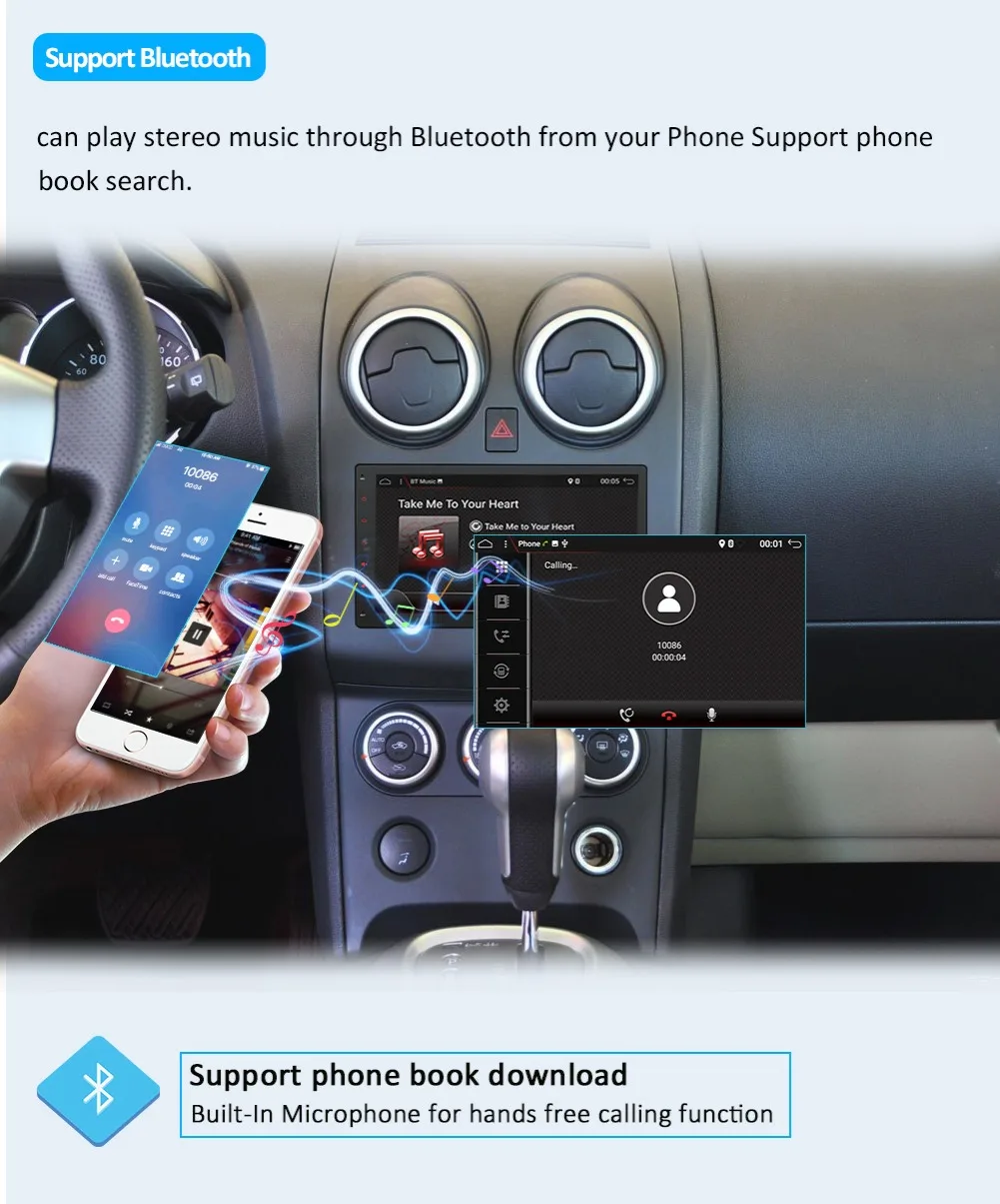 Clearance Bosion Car Multimedia Player 10.1" 2 din for Android 9.0 Navigation Audio bluetooth WIFI GPS Radio Video Car Stereo free camera 7