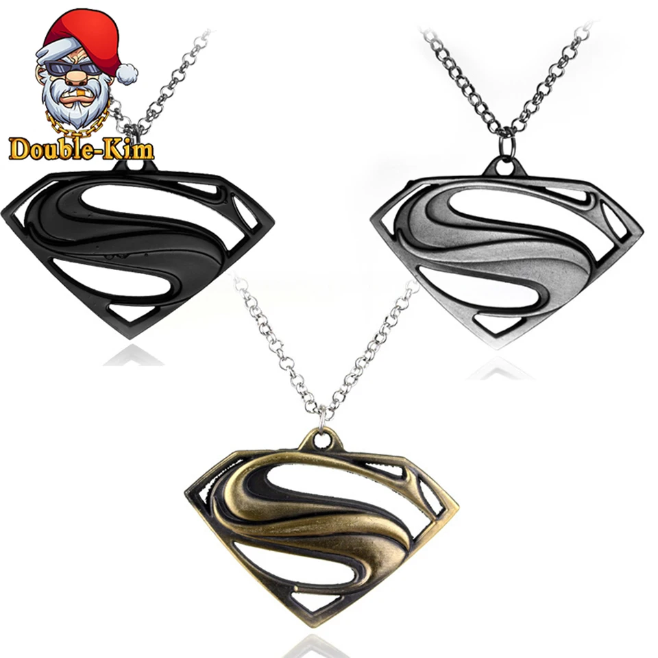 Мужское ожерелье Супермена, хип-хоп рок, уличная культура, титановая нержавеющая сталь, золото, серебро, цепочка, ожерелье, модное мужское ювелирное изделие, подарок