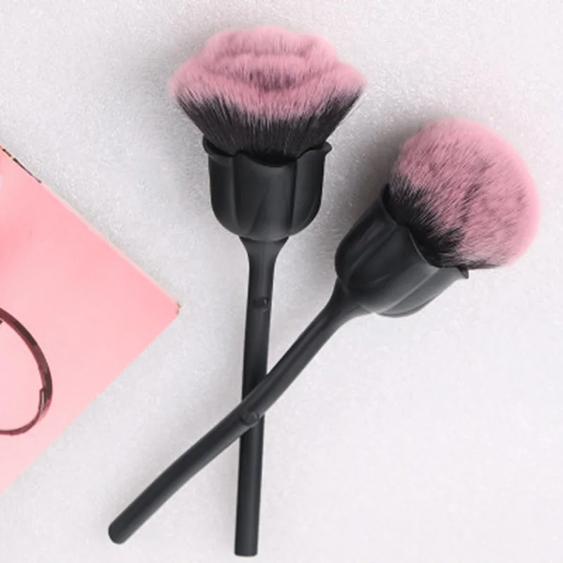 Single Makeup Brush Premium Synthetic Foundation Powder Concealers Brush Silky Rose Flower Shaped Makeup Brushes@ME88