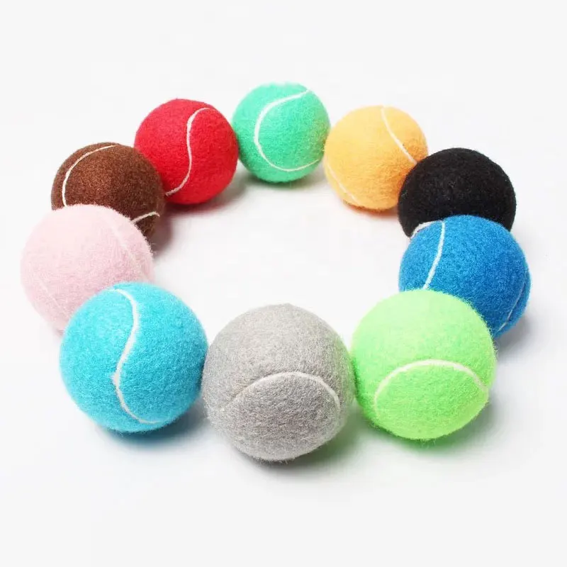 Color Tennis Balls 6pcs Pack Starndard 2.5inch Polyester Felt Dog Tennis Balls Advanced Training Ball