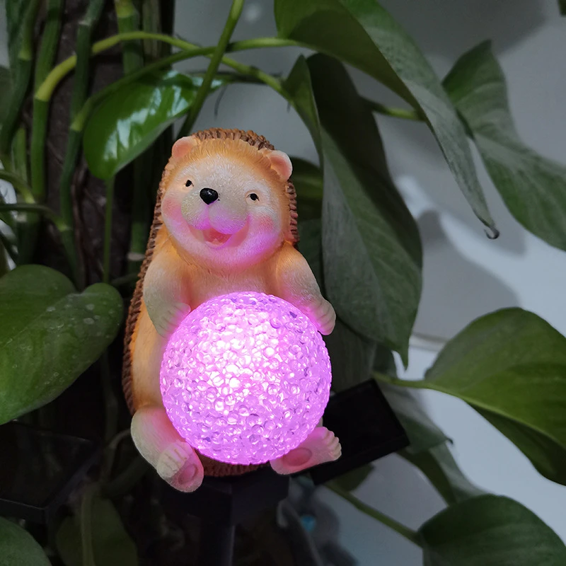 Hedgehog Solar Lamp Colorful Luminous Garden Outdoors Waterproof