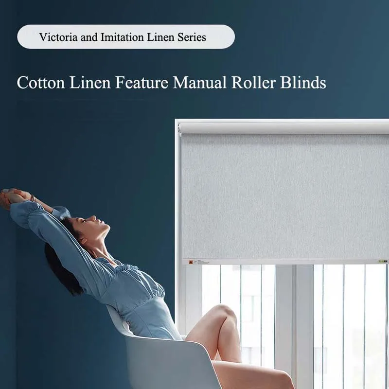 Billig Tipiace Nachahmung Leinen Stoff Angepasst Größe Modische Victoria Serie Manuelle Rollos für Home Office