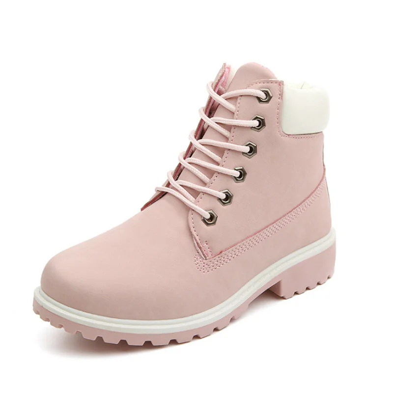Новинка года; осенне-зимняя обувь; женские зимние ботинки; теплые плюшевые модные женские ботинки для холодной зимы; женские Брендовые ботильоны; ZH2346 - Цвет: Pink autumn