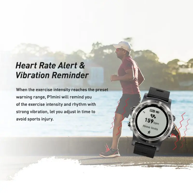  P1 GPS Smart Uhr IP68 Wasserdichte Uhren Sport Tracker Fitness Monitor Sport Nachricht Erinnerung L