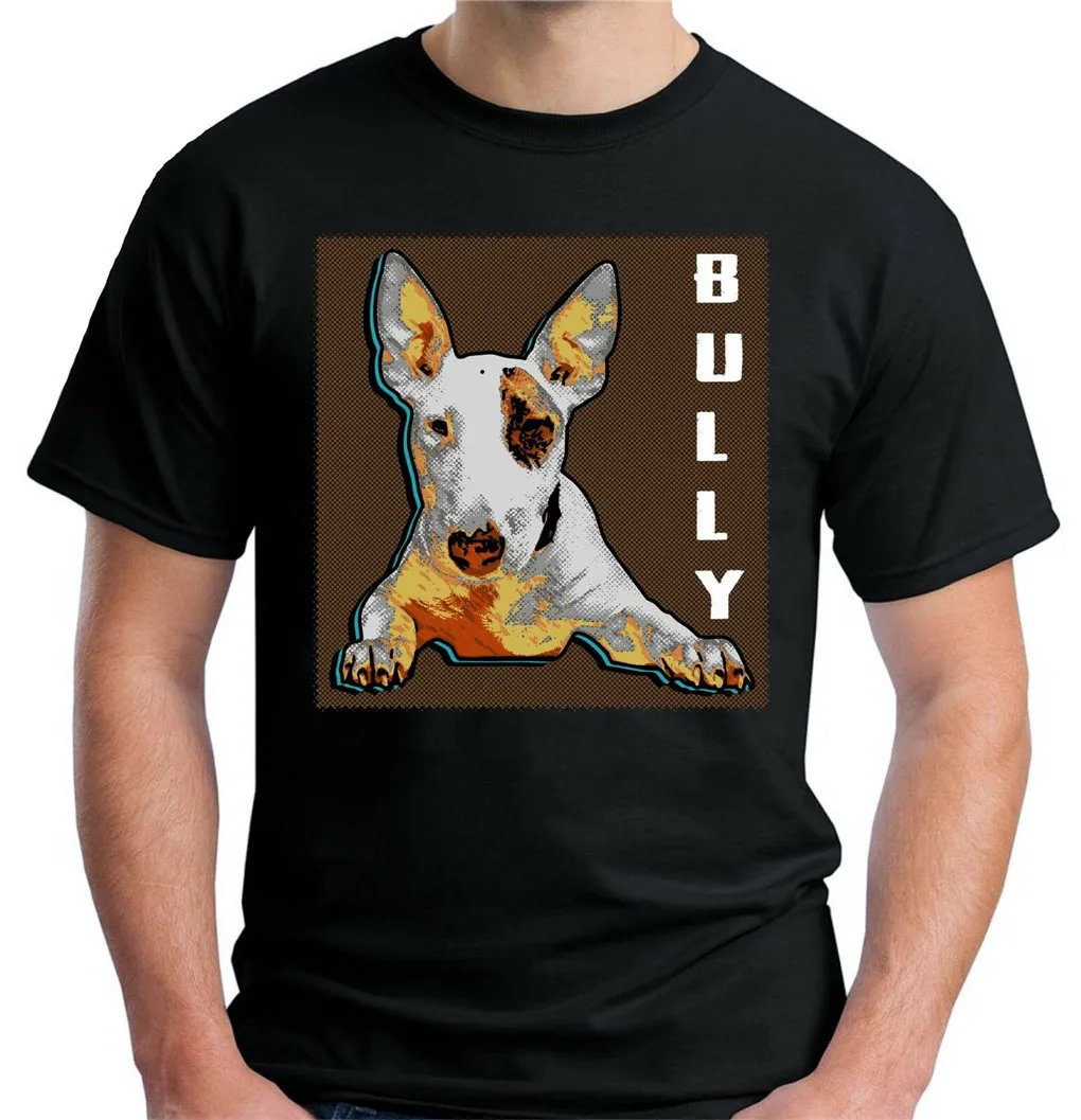 Velocitee Мужская футболка с английским бультерьером EBT Bully Bullie Повседневная модная