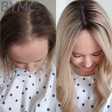 Омбре блонд еврейские волосы топперы для женщин два тона закрытие парик женский парик европейские волосы remy моно кружева спереди Топ кусок