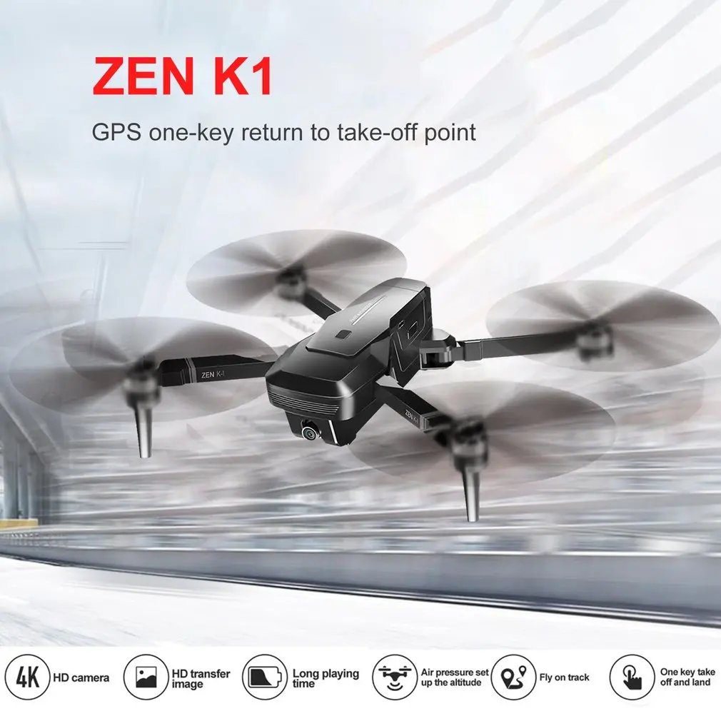Visuo ZEN K1 GPS радиоуправляемый дрон с двойной камерой 4K HD управление жестами 5G Wifi FPV
