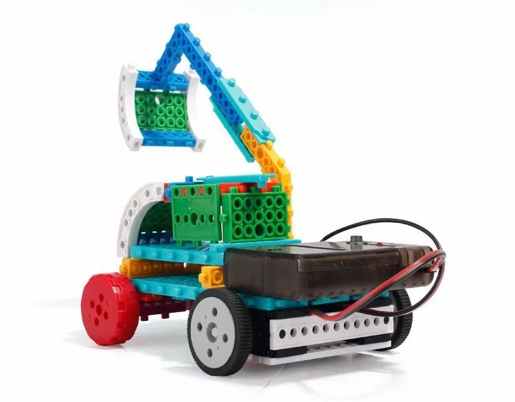 [Забавный] 117 шт. DIY 4 в 1 пульт дистанционного управления RC Мотоциклы/экскаватор/прицеп/Грузовик Робот строительные блоки в сборе игрушка детский подарок