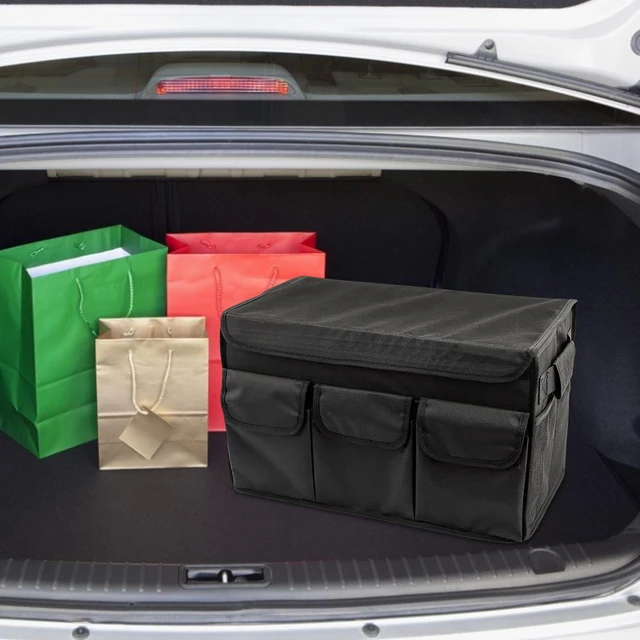 Organizador de maletero de coche con tapa, multicompartimentos ecológicos,  caja de almacenamiento de carga plegable duradera, contenedor para Auto,  camión, SUV - AliExpress