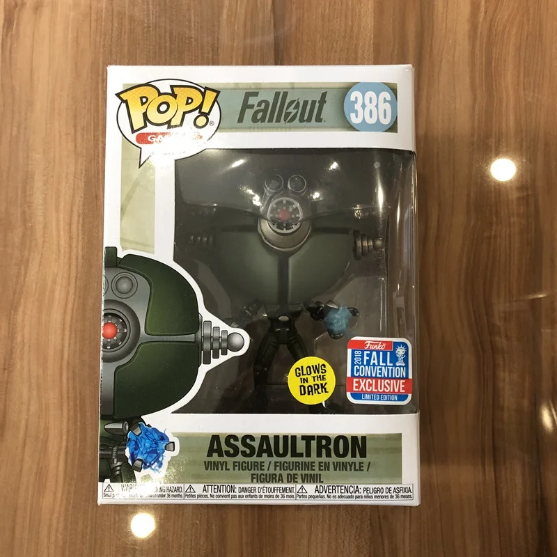 Эксклюзивный светится в темноте Funko pop Fallout-Assaultron Виниловая фигурка Коллекционная модель игрушки с оригинальной коробкой