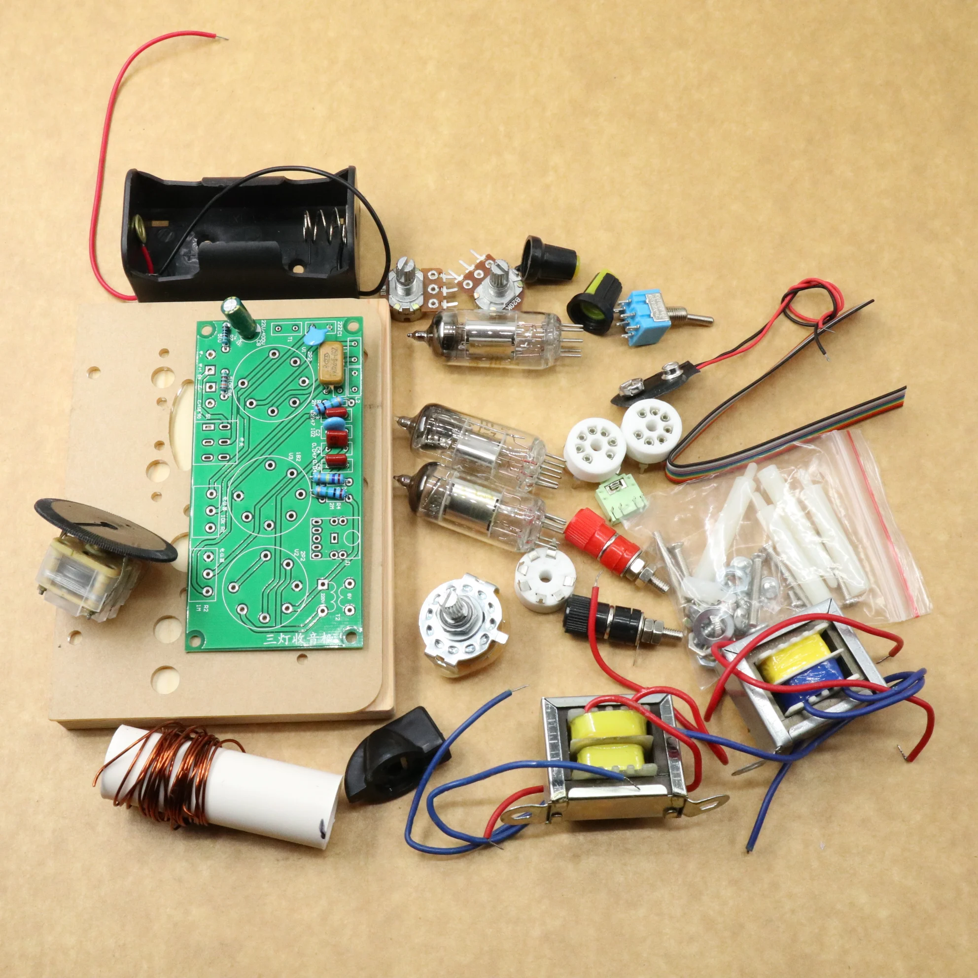 year Five wave band three lamp tube shortwave radio kit with base kit