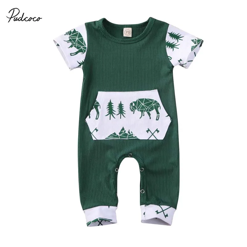 Детская летняя одежда унисекс детский хлопковый комбинезон с коротким рукавом