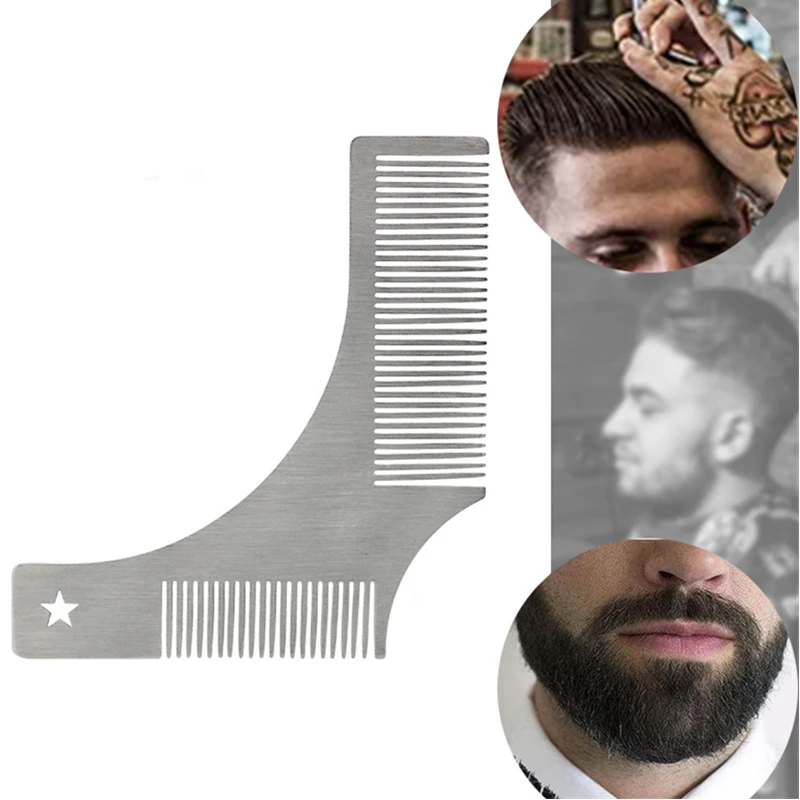 

Stainless Steel Styling Beard Comb Men Shaving Tools Comb for Hair Beard Trim Template Combs Beard Hair Shaping Styling Template