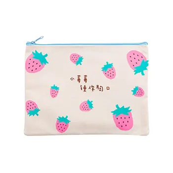 

Document bag bill zipper cute student canvas tutorial bag stationery storage clip pen bag School Office Supplies Organizer Bag
