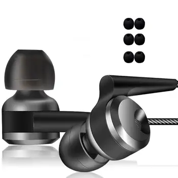 

Dual-Driver In-Ear Wired Microphone Volume Control Earphones 3.5mm In-Ear Wired Microphone Earbuds for Mobile Phone Headset