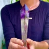 Natural Amethyst Point Stone Crystal Wand Quartz Crystal Reiki Healing Energy Stone 5