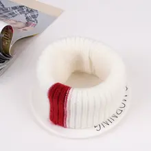 Новая модная зимняя одежда для детей теплый шарф для девочек, для мальчиков детские трикотажные Меховой Воротник шарфы кольца Горячая Прямая