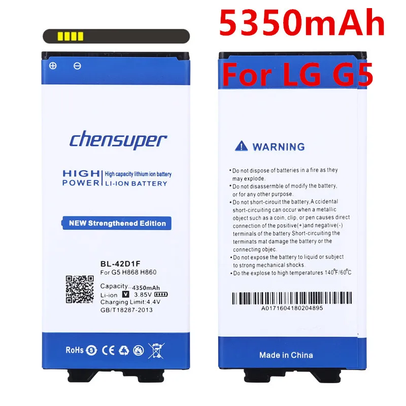Аккумулятор для LG G5 H868 H860N H860 F700K H850 H830 H820 VS987 5350 мАч 2020|battery for lg|battery forbatteries batteries |