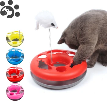 

Mouse Cat Toys Interactive Cat Toy Mouse Ball Elasticity Toys for Cats Set Kitty Kitten Turntable Toy
