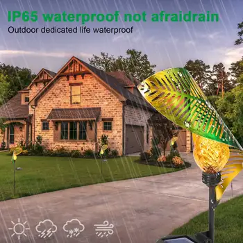 

solar powered lamp Outdoor Solar Iron Leaf LED Light Outdoor Lawn Garden Inserted LED Light Landscape Light solar lamp