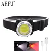 COB LED Headlamp USB Rechargeable Headlight Waterproof Head Lamp White Red Lighting with Built-in Battery ► Photo 2/5