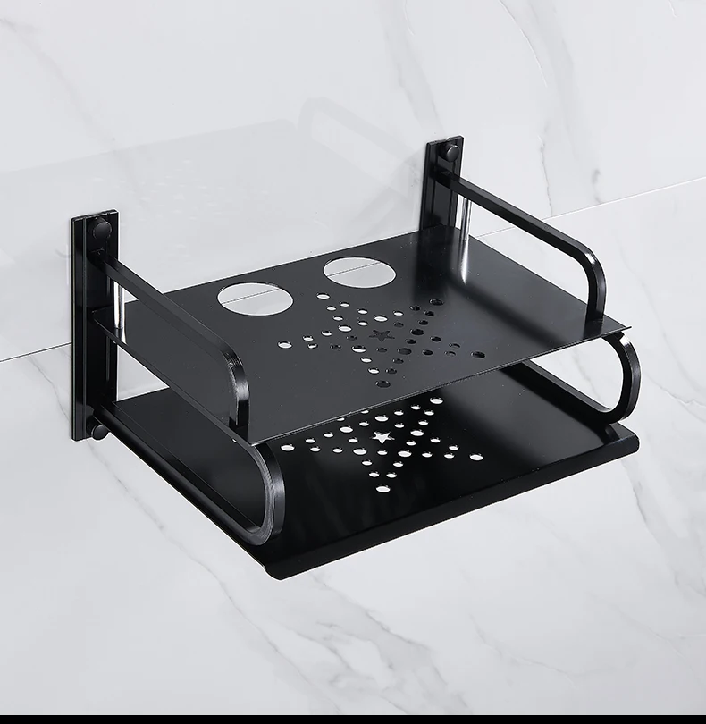 Aluminium Legierung Wifi Router Regal Lagerung Box Wand Montiert Kabel Power plus Draht Halterung Hängen Stecker Organizer Neue – Detail 5