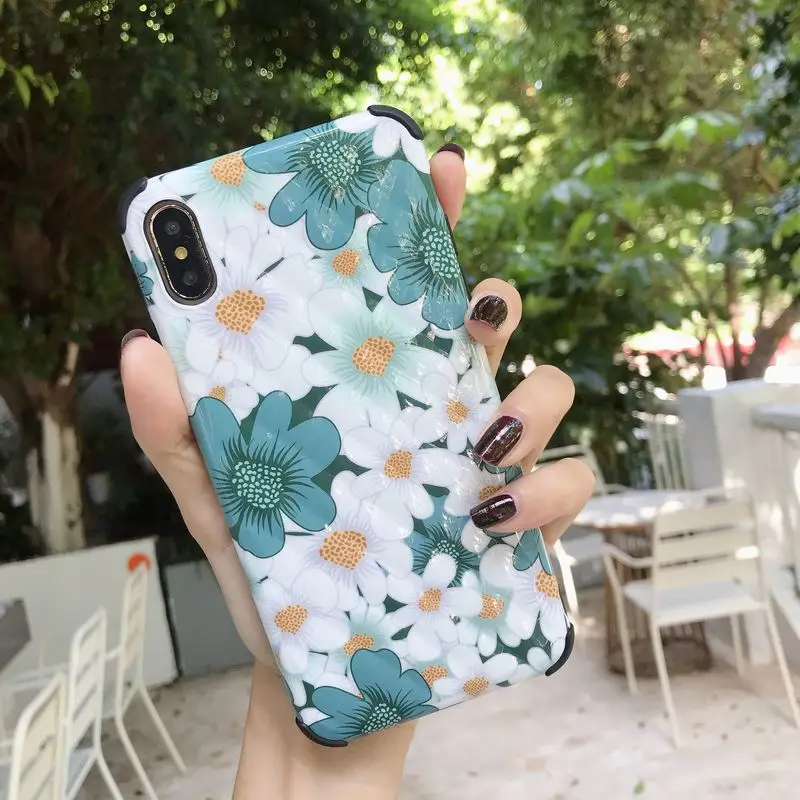 Роскошный цветочный противоударный чехол для iphone X XS Max XR 8 7 6 6S Plus | Мобильные