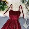 YuooMuoo Elegant Vintage Gothic Spaghetti Strap Dress 2022 Early Fall Basic Women Short Party Dresses Slim High Waist Mini Dress ► Photo 2/6