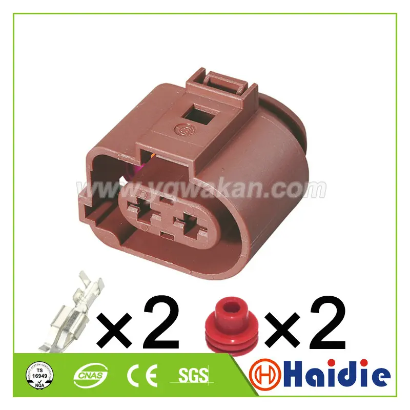 

2sets 2pin 6.3series Fan plug waterpfoof female wire connector 3B0 973 752 A 3B0973752A
