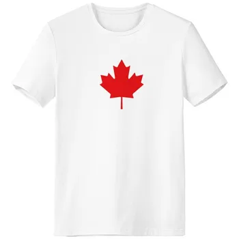 

Red Maple Leaf Canada Country Culture Symbol Crew White T-shirt Spring and Summer Tagless Comfort Cotton Sports T-shirts Gift