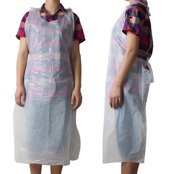 

Disposable Polythene apron used for Hospitality, Food industry, Medical, Lab ETC 70X120cm White 10 X Disposable Plastic Aprons