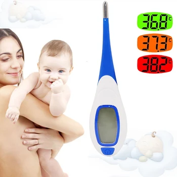 

Soft Head Digital Thermometer LCD Large Screen Electronic Thermometer Waterproof Oral Underarm Rectum Temperature Measurement