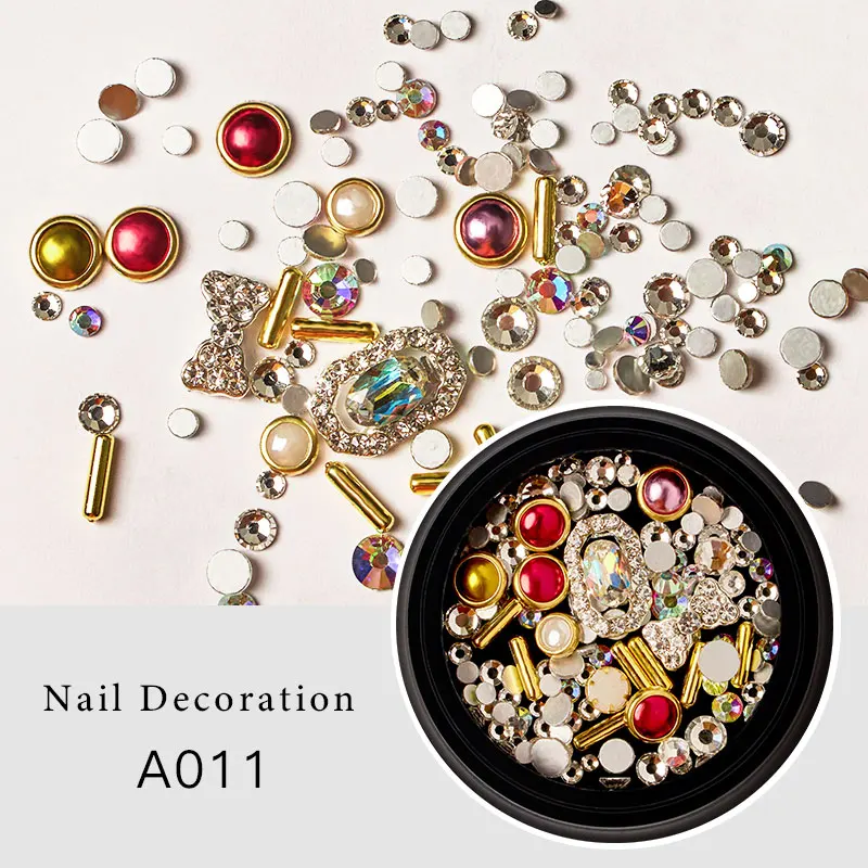 S09846 RBAN NAIL 1 коробка хрустальные стразы для украшения ногтей Красочные шпильки акриловый маникюр смешанный 3D дизайн аксессуары для дизайна ногтей - Цвет: S09846