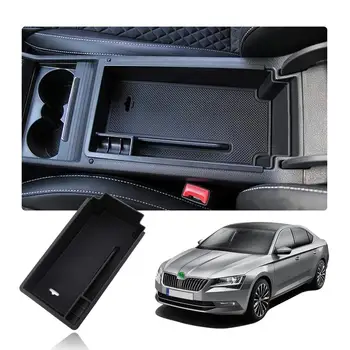 

RUIYA Car Armrest Storage Box For Superb 2017 2018 2019 2020 Central Control Armrest Box Auto Interior Accessories