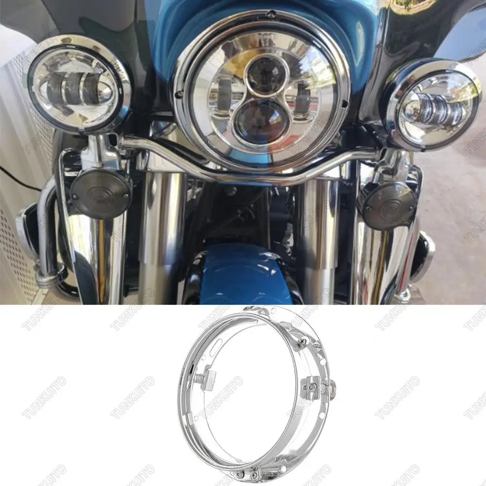 Хромированные 7 дюймовые круглые монтажные кронштейны для Ha rley Davidson