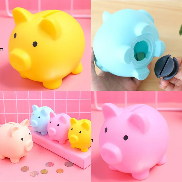 Piggy Bank Műanyag Sertés Megtakarító Érmék Ajándék Pénzdoboz Pénztárgy Gyerekek Játék - Image 3
