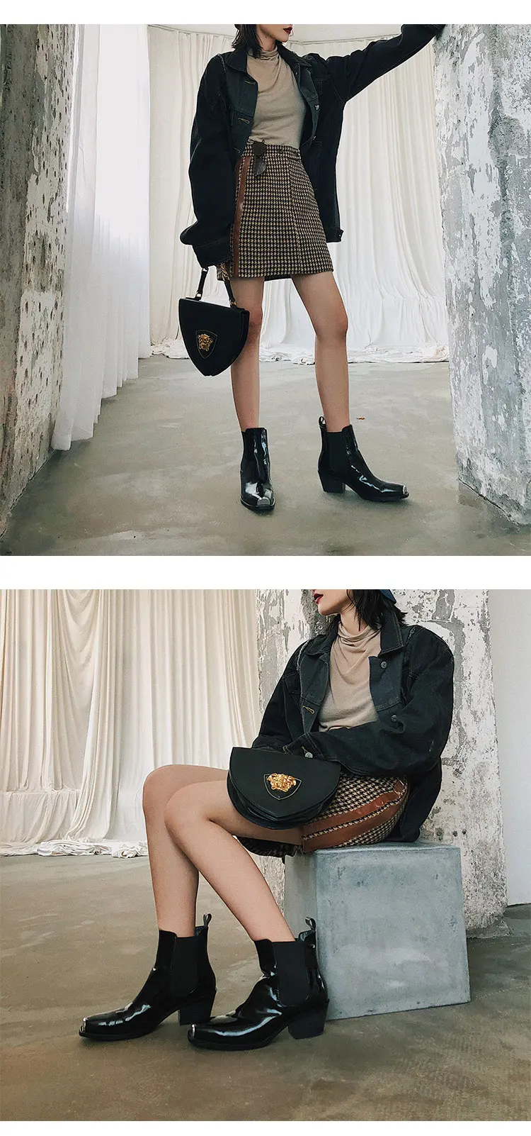 Prova Perfetto/женские ботинки с квадратным металлическим носком на ...