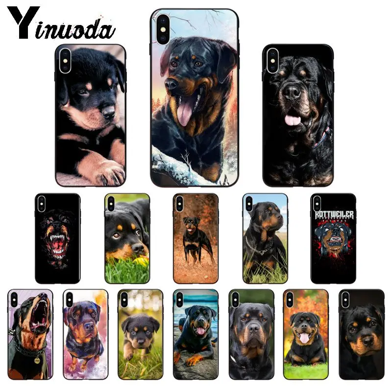 Yinuoda животное собака Ротвейлер ТПУ Мягкие аксессуары для телефона чехол для Apple iPhone 8 7 6 6S Plus X XS MAX 5 5S SE XR чехол