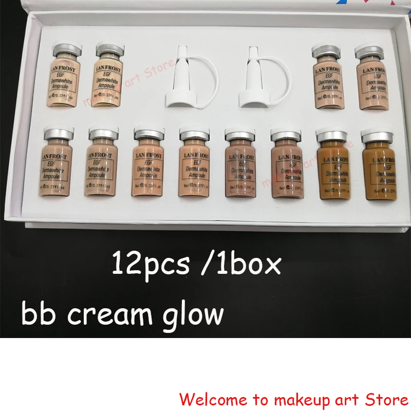 12 шт. 8 мл bb крем свечение стартовый набор анти-черных точек BB крем-основа bb отбеливающая Сыворотка для осветления кожи анти-пигмент meso bb - Цвет: 12pcs bb cream