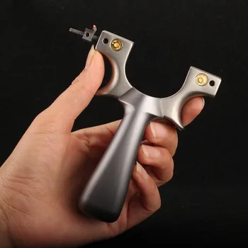 

Big Power Stainless Steel Outdoor Slingshot High Precision Shooting Rubber Band Slingshots for Hunting Catapult Compound Bow