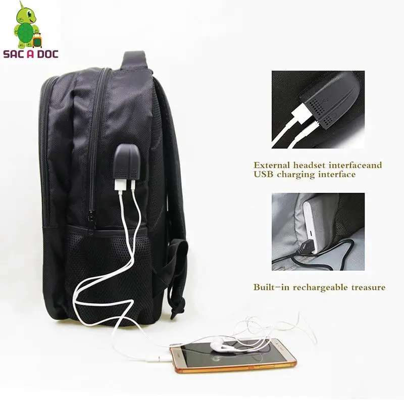 Аниме Сейлор Мун рюкзак USB зарядка Рюкзак для ноутбука школьные сумки для подростков девочек и мальчиков Многофункциональный рюкзак дорожные сумки
