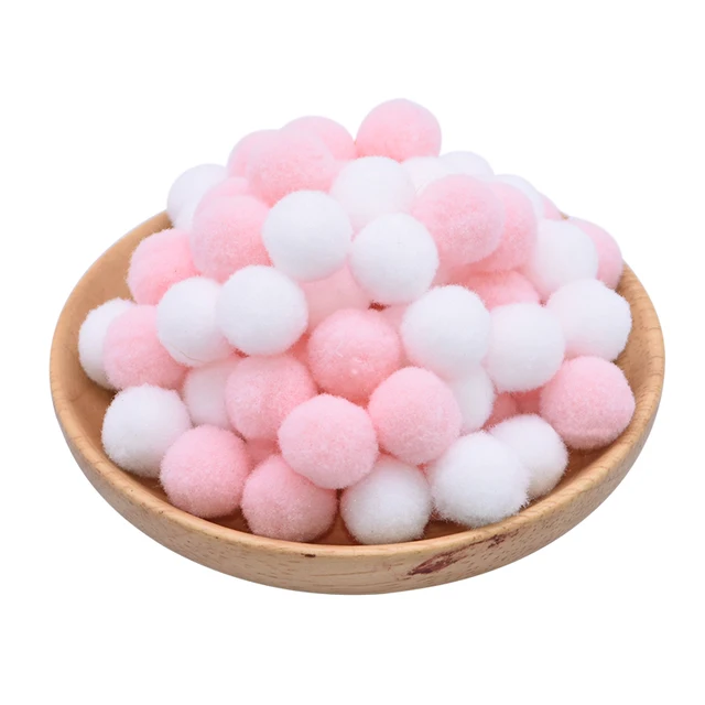 100pcs 15/20/25mm Fluffy Soft Pompom Ball DIY Handmade Kid Toy Doll Garment Sewing Material Color Pom Poms Decor Supplies Crafts C01