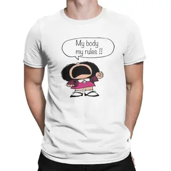 

Mafalda My Body My Rules Stand Up Girls T-Shirt for Men Vintage Cotton Tee Shirt Short Sleeve T Shirts Printed Clothing