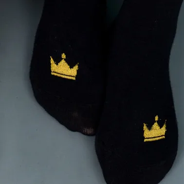 Crown Black 1 пара, детские гольфы с принтом Короны детские милые модные длинные хлопковые носки принцессы носки для маленьких девочек весна-осень - Цвет: Crown Black