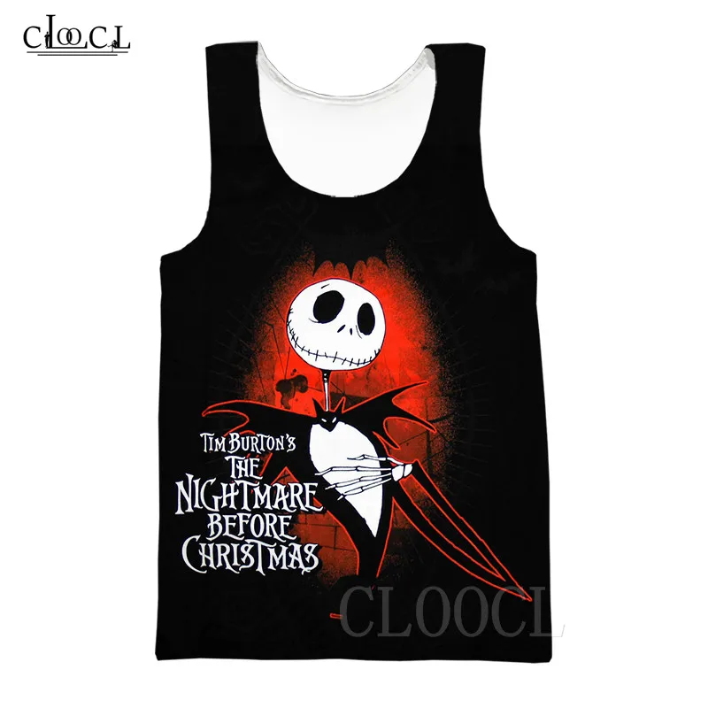Unisex The Nightmare Before Christmas Tank Tops 3D Print Shirts Singlet Male Men's Bodybuilding Gym Vest Fitness Clothes Tanktop
