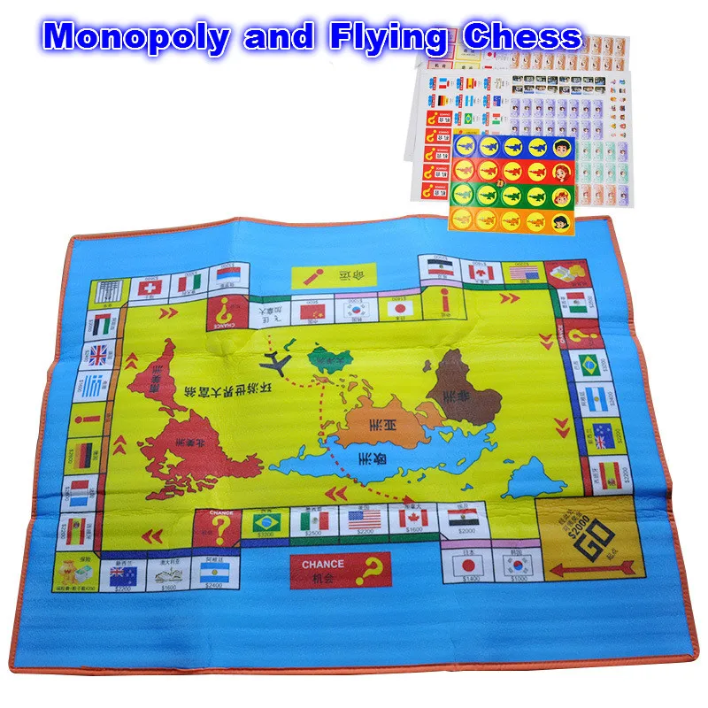 

Foreign Trade New Fun Flying Chess Monopoly Climbing Carpet Children Crawling Mat Toy Single-sided Double Game Pad